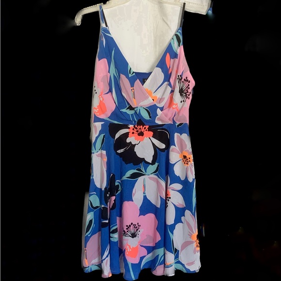 Express Blue and Pink Spaghetti Strap Mini Sundress - Picture 6 of 8